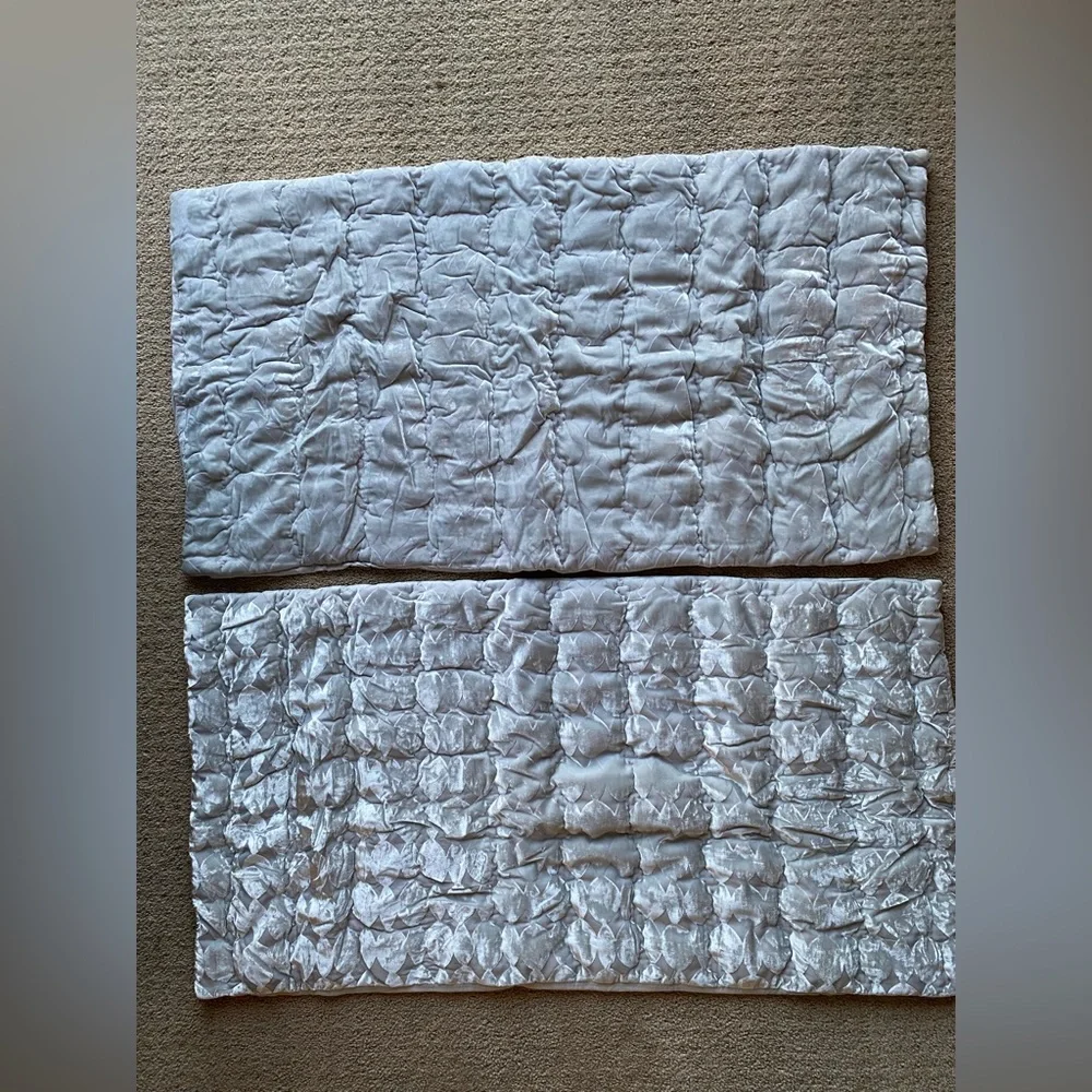 NWT NEW ANTHROPOLOGIE Ellery Velvet set of 2 king shams grey - Picture 8 of 11